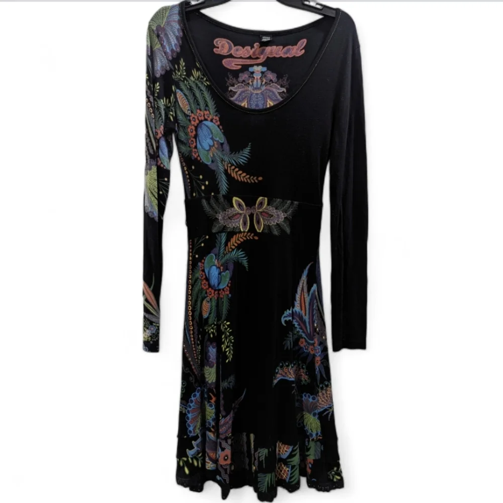 Desigual Multi Print Scoop Neck Fit & Flare Dress Vintage Y2k - Picture 5 of 12